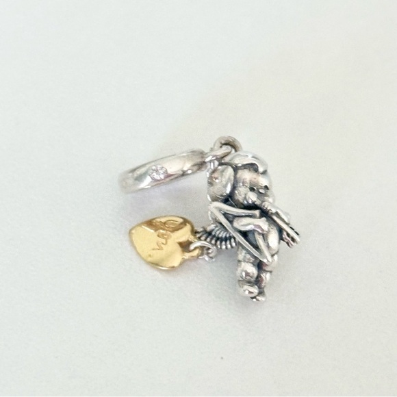 Pandora Shine Cupid And You Two Tone Angel Cherub Dangle Bead Charm - Picture 2 of 7